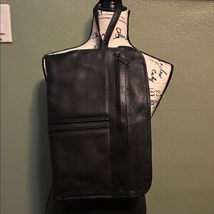 Elegant Black Leather Laptop Bag for Men